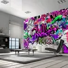 Vlies Fototapete - Purple Graffiti 400x280 cm Streetart Produktbild-Vorschau 2