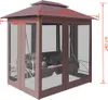 vidaXL Pavillon Umwandelbare Schaukelbank Kaffeebraun Produktbild-Vorschau 21