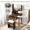 COSTWAY Schminktisch mit 3 farbigen LED Spiegel, Steckdosen Produktbild-Vorschau 4