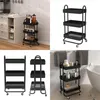 Collage of a black rolling cart in different settings and views. Produktbild-Vorschau