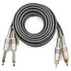 3 m Zwillingskabel 2x Cinch male auf 2x 6,3 mm Klinke mono Produktbild-Vorschau 1
