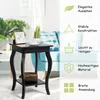 COSTWAY zestaw 2 stolików nocnych z półką, 2-poziomowe Podgląd zdjęcia produktu 4