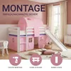 Homestyle4u Hochbett 90x200 mit Rutsche Lattenrost Vorhang Produktbild-Vorschau 14