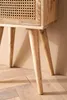 FineBuy Nachtkonsole Mango Massivholz Rattan Schublade – Produktbild-Vorschau 5