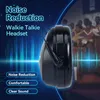 A close-up of a black walkie-talkie headset with a blurred background of people in a choir. Náhled obrázku produktu