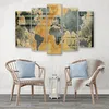 5-teiliges leinwandbild retro-weltkarte 150x100 cm Feeby Produktbild-Vorschau 3