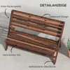 Gartenbank für 2 Personen, rustikales Design, klappbar, Produktbild-Vorschau 7