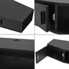 A collage of four close-up images showing different details of a black TV wall shelf. Anteprima dell’immagine prodotto
