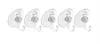 Five clear suction cup hooks are arranged in a row against a white background. Produktbild-Vorschau
