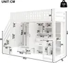 okwish Hochbett 90x200cm Funktionsbett mit Schreibtisch und Produktbild-Vorschau 6