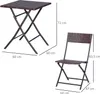 Outsunny polyrattan 3-dielna bistro súprava ratanový Náhľad obrázku produktu 3
