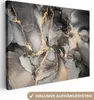 MuchoWow® - Leinwandbilder - Grau - Luxus - Gold - Marmor, Produktbild-Vorschau 1