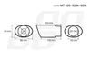 Technical drawings with dimensions for a car exhaust tip. Anteprima dell’immagine prodotto