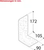 A technical drawing of a metal bracket with dimensions indicated. Produktbild-Vorschau
