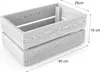 A wooden crate with dimensions indicated by measurement lines and text. Produktbild-Vorschau