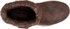 A top-down view of a brown Skechers boot with a knitted cuff. Voir les images du produit