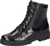 A black patent leather lace-up boot with a side zipper is shown against a white background. Anteprima dell’immagine prodotto