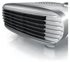 Close-up of a silver and white heater with a black grille. Produktbild-Vorschau