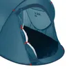 Close-up view of the entrance of a blue pop-up camping tent. Anteprima dell’immagine prodotto