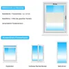 Diagrams and text explaining how to measure for blinds and showing compatible window types. Produktbild-Vorschau