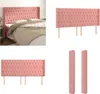 vidaXL Kopfteil mit Ohren Rosa 183x16x118/128 cm Samt - Produktbild-Vorschau 1