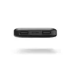 A black power bank with two USB-A ports and one USB-C port is shown from the top on a white background. Anteprima dell’immagine prodotto