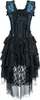 Burleska Langes Kleid Damen Ophelie Dress schwarz/blau S Produktbild-Vorschau 2