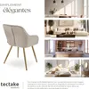 Chaise MARILYN aspect velours capitonné - taupe/or, Lot de Voir les images du produit 7