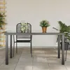 vidaXL Záhradný stôl čierny 150x90x74 cm Hliník a sklo Náhľad obrázku produktu 2
