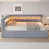 Merax, sofá cama con cabecera tapizada, tamaño 90x190 cm, Vista previa de la imagen del producto 3