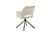 A single cream-colored armchair with a black metal base is shown from the back against a white background. Produktbild-Vorschau