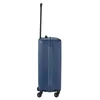 A blue Travelite trolley suitcase with its handle extended, shown from the side against a white background. Náhľad obrázku produktu