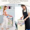 QEENTOE Wäschekorb mit 3 Fächern und Deckel, 140L Produktbild-Vorschau 5