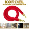 rote, dicke Samtkordel mit Anwendungsbeispielen (Museum, Tür, Menschenschlange, Rolltreppe) Produktbild-Vorschau