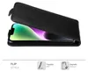 A black flip case for a smartphone is shown open, revealing the phone's screen. Náhľad obrázku produktu