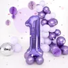 Palloncino in foil numero 1 viola 100 cm Anteprima dell’immagine prodotto 1
