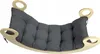 A Montessori rocking board with a gray cushion, shown against a white background. Produktbild-Vorschau