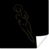 MuchoWow® Poster Frau - Gold - Schwarz - Strichzeichnung Produktbild-Vorschau 1