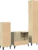 Three unassembled bathroom cabinet pieces are shown against a white background. Anteprima dell’immagine prodotto
