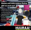 A collage of various merchandise items with text overlay. Produktbild-Vorschau
