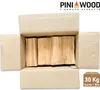 An open cardboard box filled with pieces of firewood. Anteprima dell’immagine prodotto