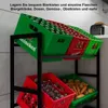 A multi-tiered storage rack filled with various crates, including beer crates and vegetable crates, in a kitchen or storage area. Náhľad obrázku produktu