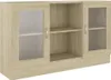 vidaXL Vitrína Sonoma dub 120x30,5x70 cm výrobek ze dřeva Náhled obrázku produktu 2