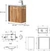 Waschbeckenunterschrank Vicco Kleo Goldkraft Eiche 2 Teile, Produktbild-Vorschau 3