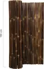 A close-up view of a dark brown bamboo privacy screen, showing its texture and construction. Produktbild-Vorschau