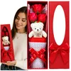 Scatola di fiori a forma di rosa, contenente 3 rose rosse e Anteprima dell’immagine prodotto 3