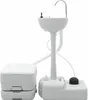 vidaXL Camping Toiletten-Set 2 pcs Grau und Weiß Produktbild-Vorschau 2