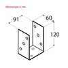 Domax Pfostenträger 90x60x125mm aus 4mm Stahl, Produktbild-Vorschau 2