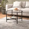 boční stolek vidaXL černý a průhledný 70 cm z tvrzeného Náhled obrázku produktu 2