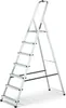 A silver aluminum step ladder with black anti-slip feet and black support bars, shown against a white background. Náhled obrázku produktu